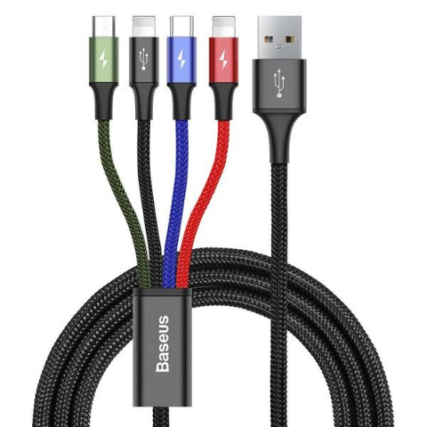 4IN1 CABLE LIGHTN(2X)/C/MICRO 3.5A BLACK